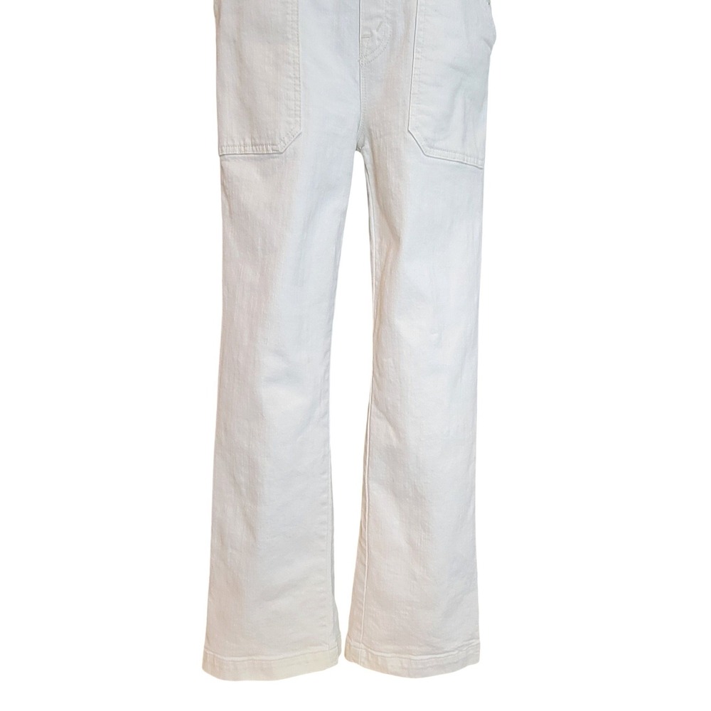 Mother The Patch Pocket Overalls Ankle S Cream Oatmeal Coastal Cottagecore Boho - Picture 4 of 13